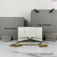 Balenciaga專櫃爆款鱷魚紋牛皮女包 巴黎世家沙漏鏈條斜挎包 fyj1328