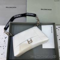 Balenciaga專櫃新品速遞Downtown鏈條單肩包 巴黎世家大號白色經典Hourglass包 fyj1355