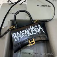 Balenciaga專櫃新款小號手提肩背女包原單沙漏包 巴黎世家鱷魚綠色綠扣沙漏包 fyj1393