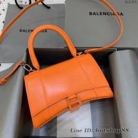 Balenciaga專櫃新款小號手提肩背女包原單沙漏包 巴黎世家平紋橙色橙扣沙漏包 fyj1401