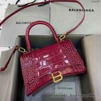 Balenciaga專櫃新款小號手提肩背女包原單沙漏包 巴黎世家櫻桃紅色沙漏包 fyj1426