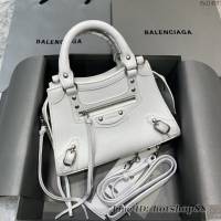 Balenciaga專櫃爆款荔枝紋白色手袋手提包 638512 巴黎世家小號Neo Classic機車包 fyj1452