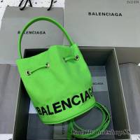 Balenciaga專櫃爆款Balen超輕水桶包 巴黎世家草綠帆布手提包 fyj1494