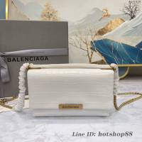 Balenciaga專櫃爆款triplet風琴鏈條包 巴黎世家鱷魚白色單肩斜挎女包 fyj1525