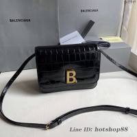 Balenciaga專櫃爆款單肩斜挎女士小包 巴黎世家鱷魚紋小方包 fyj1597