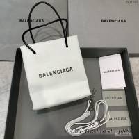 Balenciaga專櫃爆款小牛皮手提托特包 巴黎世家牙籤紋白色小號方形購物包 fyj1683