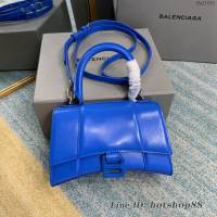 Balenciaga專櫃爆款xs小號手提女包 巴黎世家電光藍Hourglass沙漏包 fyj1691