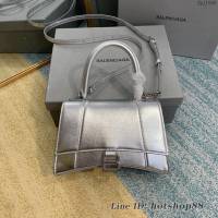 Balenciaga專櫃爆款s號手提女包 巴黎世家銀色Hourglass沙漏包 fyj1696