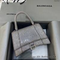 Balenciaga巴黎世家專櫃爆款磨砂灰全鑽小號沙漏包手提肩背包 fyj1810