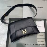 Balenciaga巴黎世家專櫃爆款大號黑色配金扣Hourglass沙漏包 fyj1817