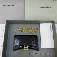 Balenciaga專櫃爆款鱷魚紋迷你女士肩背包 巴黎世家沙漏鏈條斜挎包 fyj1858