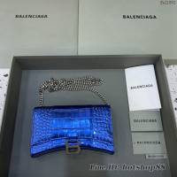 Balenciaga專櫃爆款鱷魚紋迷你女士肩背包 巴黎世家沙漏鏈條斜挎包 fyj1862