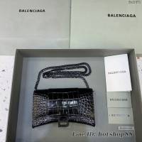 Balenciaga專櫃爆款鱷魚紋迷你女士肩背包 巴黎世家沙漏鏈條斜挎包 fyj1871