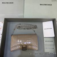 Balenciaga專櫃爆款鱷魚紋迷你女士肩背包 巴黎世家沙漏鏈條斜挎包 fyj1874