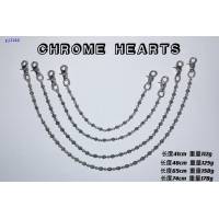 Chrome Hearts專櫃純手工做舊純銀飾品 克羅心925純銀雙狗扣十字圓珠褲包鏈 gj1144