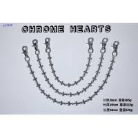 Chrome Hearts專櫃純手工做舊純銀飾品 克羅心925純銀雙狗扣十字花褲包鏈 gj1145