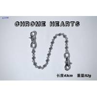 Chrome Hearts專櫃純手工做舊純銀飾品 克羅心925純銀雙狗扣童軍花圓珠褲包鏈 gj1156