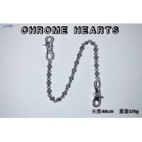 Chrome Hearts專櫃純手工做舊純銀飾品 克羅心925純銀雙狗扣鷹爪圓珠褲包鏈 gj1159