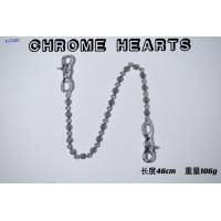 Chrome Hearts專櫃純手工做舊純銀飾品 克羅心925純銀雙狗扣花蕾圓珠褲包鏈 gj1160