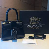 Delvaux頂級原單brilliant box皮黑槍色手提女包 德爾沃專櫃brilliant小號手袋 bxs1101