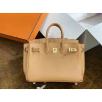 Hermes專櫃經典款手提女包 愛馬仕birkin25cm swift芝麻色 預定款 ttd1037