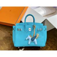 Hermes專櫃經典款手提女包 愛馬仕birkin25cm swift北方藍 預定款 ttd1039