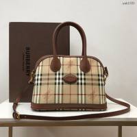 Burberry專櫃新款中古BB貝殼包 巴寶莉經典戰馬格子手提女包 yxb1030