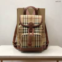 Burberry專櫃新款中古馬仔料雙肩背包 巴寶莉女款後背包 yxb1141