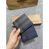 Burberry專櫃新款灰格短夾 巴寶莉經典男士短夾錢包 yxb1277