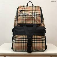 Burberry專櫃新款實用型雙肩包 巴寶莉Vintage復古格紋尼龍男士雙肩包 yxb1446