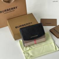 Burberry專櫃新款女士短夾錢包 巴寶莉拼色翻蓋短錢包 yxb1452