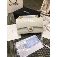 CHANEL女包 A01112 最新經典款 CF小牛皮壓花鱷魚紋 時尚單肩鏈條口蓋包 香奈兒斜跨女包 djc1522