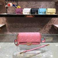 FENDI精品女包 芬迪BAGUETTE中號羊皮手袋 Fendi 0191M迷你肩背斜挎包 fdzg2536