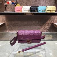 FENDI精品女包 芬迪BAGUETTE中號羊皮手袋 Fendi 0191M迷你肩背斜挎包 fdzg2537