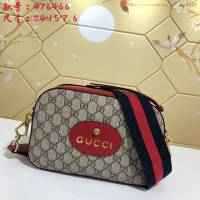 Gucci包包 476466 古馳Gucci老虎頭包 Gucci紅綠織帶相機包  gqy1859