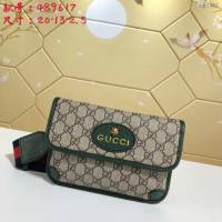 Gucci腰包 489617 古馳簡約款腰包 Gucci胸包腰包斜挎包 男女同款  gqy1862