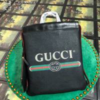 Gucci雙肩包 523586 古馳LOGO印花小號束帶背包 gucci真皮女士後背包  gqy2116