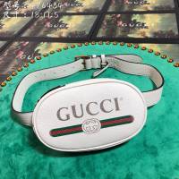 Gucci腰包 476434 古馳GG Marmont系列 GUCCI白色全皮腰包  gqy2148