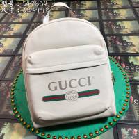 Gucci雙肩包 547834 古馳新款官網同步 Gucci男士白色牛皮後背包  gqy2163