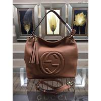 Gucci高仿專櫃女包 408825 古馳雙G大logo單肩手提女包 Gucci黑色全皮女士肩背包  gqy2177