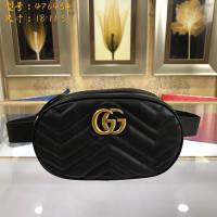 Gucci腰包 476434 GUCCI古馳GG Marmont系列 DSVRT 女士腰包  gqy2563