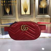 Gucci腰包 476434 GUCCI古馳GG Marmont系列 DSVRT 女士腰包  gqy2565