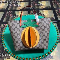 Gucci經典款女包 580840 古馳Gucci親子款鳳梨包 Gucci肩帶斜背包 Gucci購物袋  gqy2750