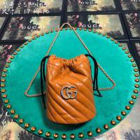 Gucci經典款女包 575163 古馳GG Marmont系列迷你水桶包 Gucci鏈條肩背包  gqy2953