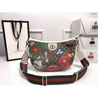 Gucci經典款女包 626509 古馳奢侈品 經典花卉印花 雙G斜挎包 GUCCI單肩包 GUCCI女士肩背包  gqy2981