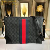 Gucci專櫃款男包 474139 古馳Gucci GG Supreme高級人造革扁平郵差包 Gucci男士單肩斜挎包  gqy3060