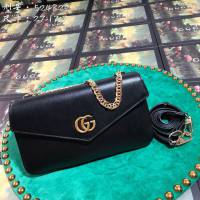 Gucci經典款女包 524822 古馳Gucci全皮中號雙面肩背包 Gucci鏈條斜挎包  gqy3290