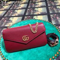 Gucci經典款女包 524822 古馳Gucci全皮中號雙面肩背包 Gucci鏈條斜挎包  gqy3291