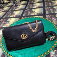 Gucci經典款女包 524822 古馳Gucci全皮中號雙面肩背包 Gucci鏈條斜挎包  gqy3293