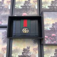 Gucci經典款錢夾錢包 523155 古馳最新款ophidia系列小卡包 Gucci女士零錢卡包 Gucci名片盒  gqy3432